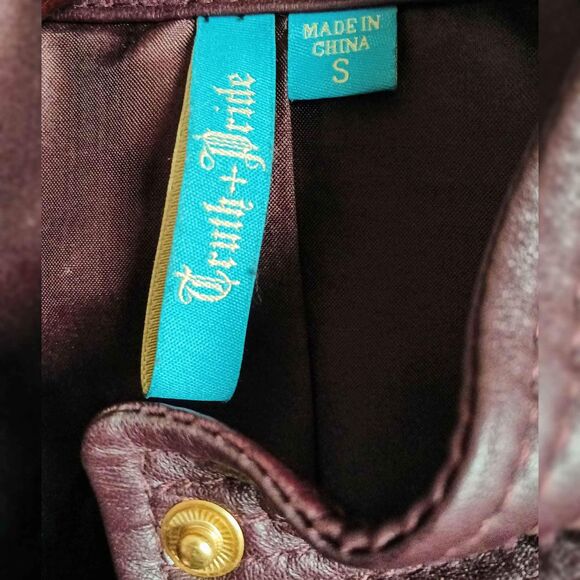 Truth & Pride Burgandy Brown Biker Moto Leather Jacket. S.$690 - Picture 8 of 8